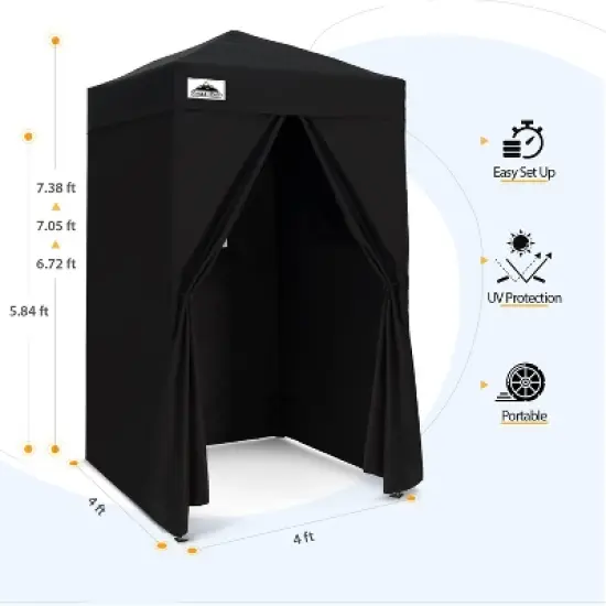 EAGLE PEAK 4x4 Pop Up Canopy, Flex Ultra Compact Portable Privacy Changing Room Photoshoots image {2}