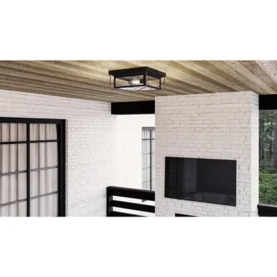 Urban Ambiance Luxury Vintage Outdoor Ceiling Light 5.5''H x 11.5''W,  Olde Bronze Finish,  Longmont Collection, UHP1330 image {2}