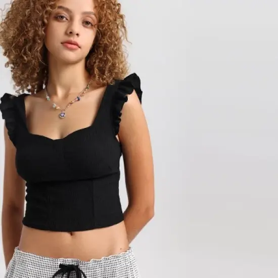 Women's Ruffled Tiny Tank Top image {5}