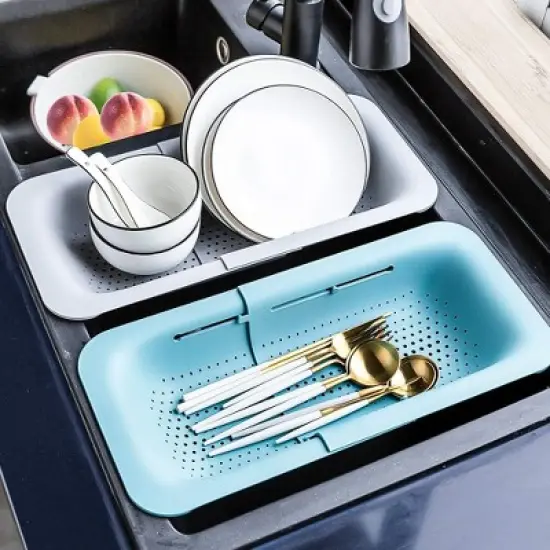 Collapsible Sink Colanders and Strainers Basket Over the Sink Colander Collapsible Colander Extendable Plastic Fruit image {5}