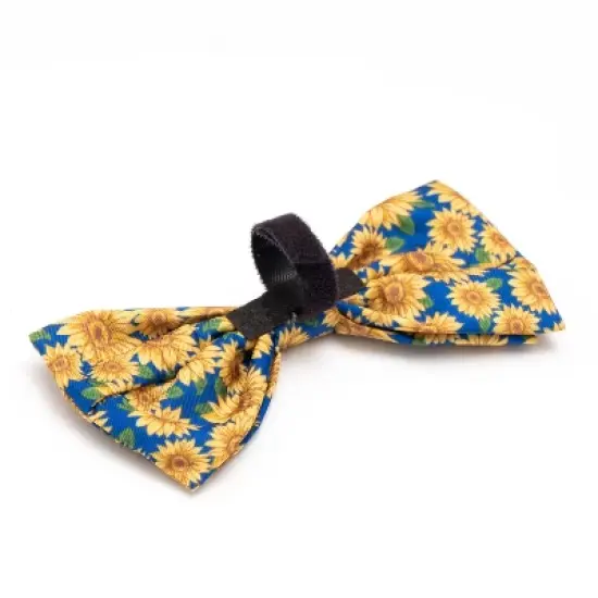 The Worthy Dog Sunflowers Bow Tie - Adjustable Pet Collar Accessory image {1}