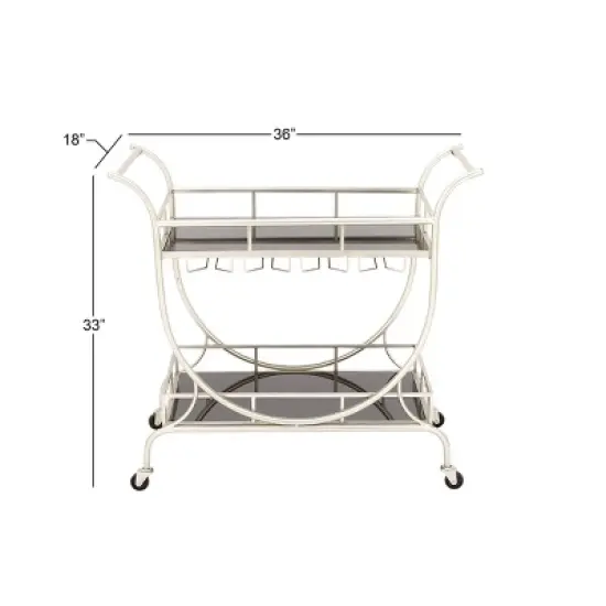 Modern 2 Tier Cart Silver - Olivia & May image {3}