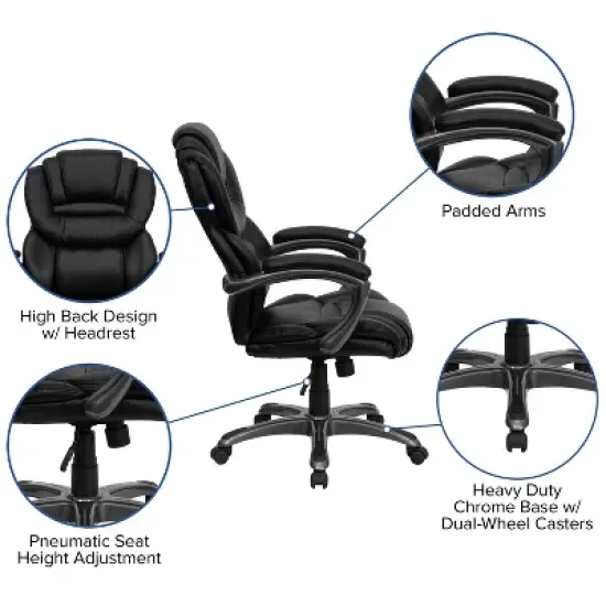 Emma and Oliver High Back Executive Swivel Ergonomic Office Chair with Accent Layered Seat/Back image {2}