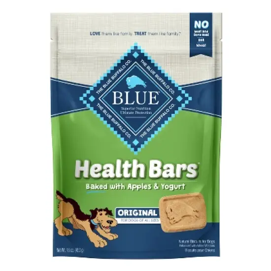 Blue Buffalo Health Bars Natural Crunchy Dog Treats Biscuits with Apple & Yogurt Flavor image {4}