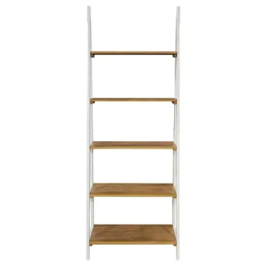 72.25" Medford Ladder Bookshelf Distressed White - OSP Home Furnishings image {1}