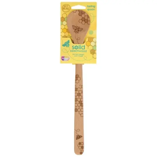 Talisman Designs Laser Etched Beechwood Tasting Spoon, Honey Bee Collection image {1}