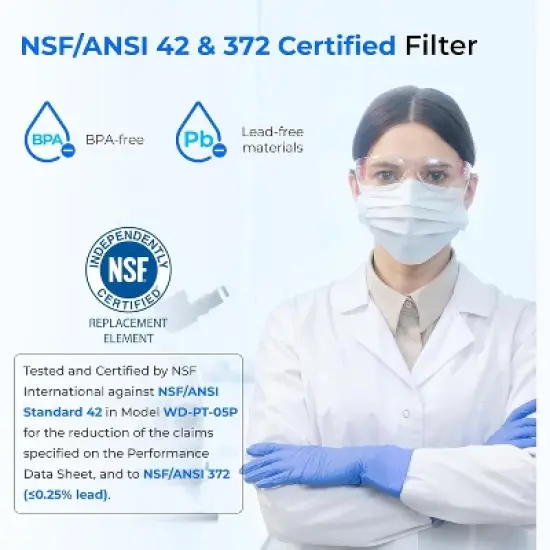 Waterdrop 35-Cup Slim Water Filter Dispenser, Large Capacity,White (with 1 Filter) image {3}