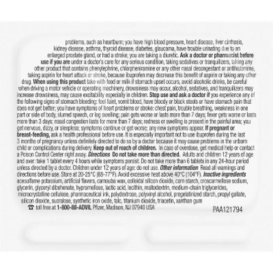 Advil Multi Symptom Cold and Flu Medicine 50 Tablets image {12}