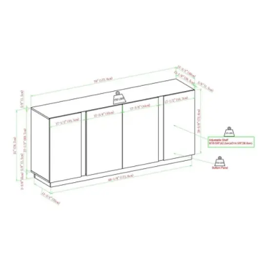 Contemporary Storage with 4 Doors Sideboard - Saracina Home image {9}