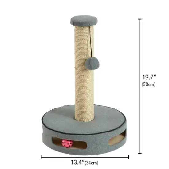 Two by Two Gainesville - Gray Cat Scratching Post Cat Furniture - 19.7 in. Tall image {10}