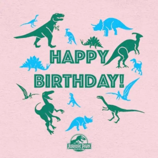 Infant's Jurassic Park Happy Birthday Dino Collage Onesie image {1}