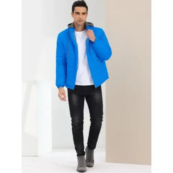 Lars Amadeus Men's Hoodie Puffer Coat Winter Warm Full Zip Quilting Jacket Coat image {2}