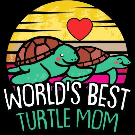 Women's Design By Humans World's Best Turtle Mom Retro Stripes By animalshop Racerback Tank Top image {1}