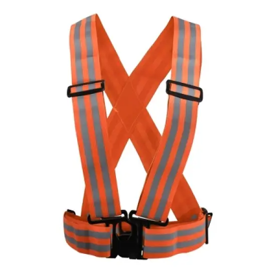 Unique Bargains Polyester High Visibility Safety Walking Cycling at Night Reflective Vest 1 Pc image {9}