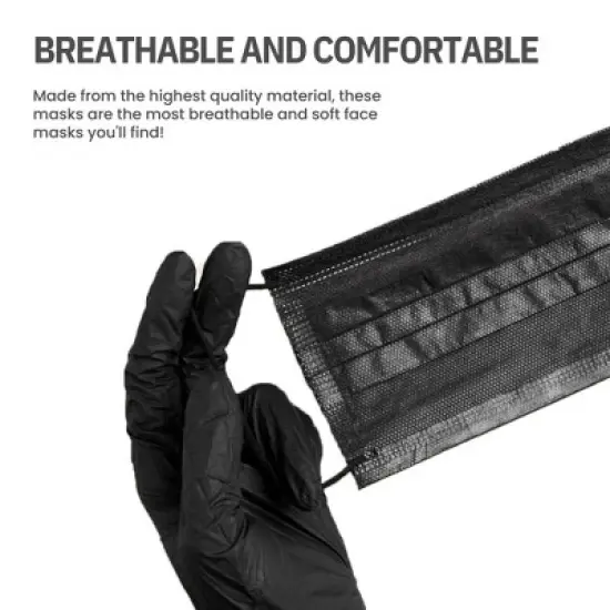 MagiCare - Multicolor Protective Face Masks for Adults - Breathable 3-Layer Disposable Masks - 50ct Box image {3}