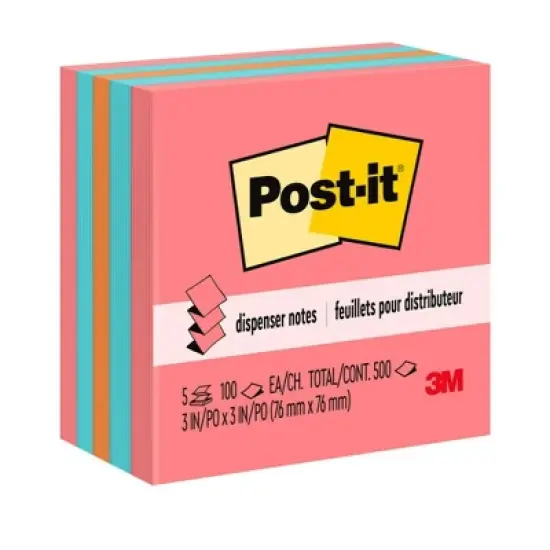 Post-it Pop-up Notes, 3" x 3", Neon, 100 Sheets/Pad, 5 Pads/Pack, 2 Packs image {1}