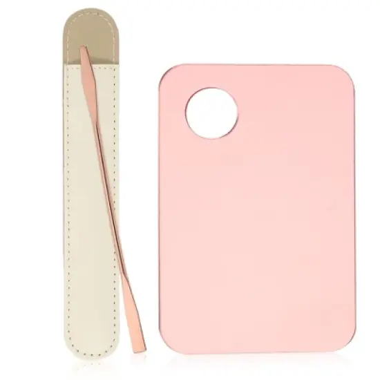 Unique Bargains Foundation Blending Acrylic Cosmetic Makeup Palette and Spatula 1 Set image {6}