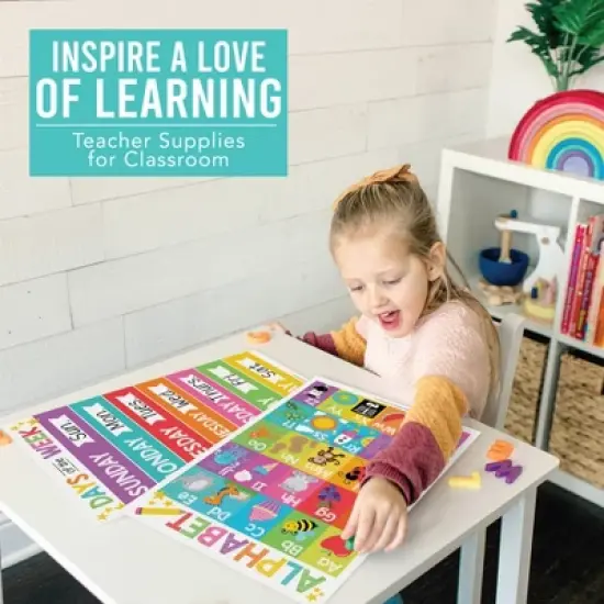 Hadley Designs Educational Laminated Posters for Kids (Set of 16) - Classroom & Room Decor image {6}