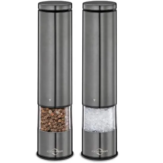 Kuchenprofi "Boston" Electric Salt and Pepper Mill, s/s, acrylic, 2" dia. x 9" image {1}