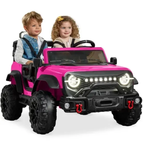 Best Choice Products Kids 24V 2-Seater Electric Ride-On Car Truck w/ Parent Control, Bluetooth, LED Lights image {11}