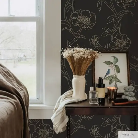 Tempaper Peonies Peel and Stick Wallpaper image {2}