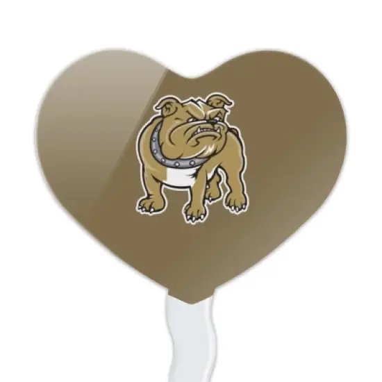 Bryant University Bulldogs Logo Heart Love Cupcake Picks Toppers Decoration Set of 6 image {1}
