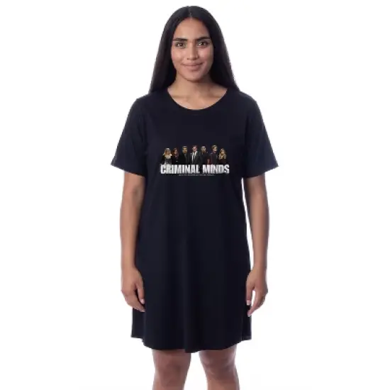 Criminal Minds Womens' Character TV Show Nightgown Sleep Pajama Shirt Black image {3}