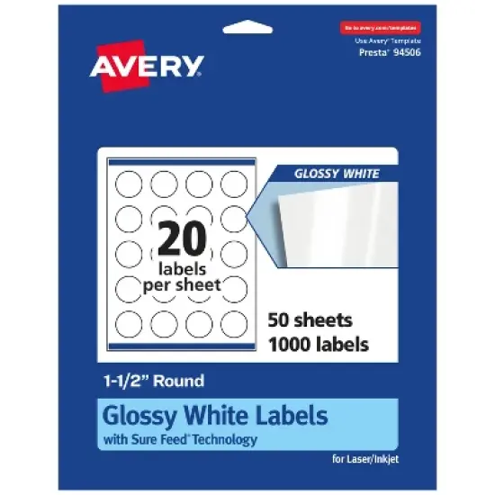 Avery Round Labels with Sure Feed, 1.5" Diameter image {7}