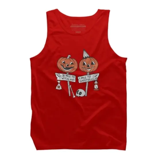 Men's Design By Humans Halloween Pathways By runcatrun Tank Top image {8}