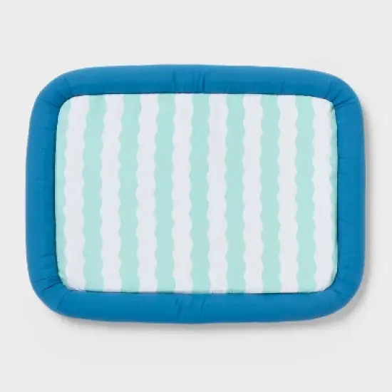 Cooling Mat Bolster Dog and Cat Bed - Sun Squad&trade; Blue/Green/White image {1}