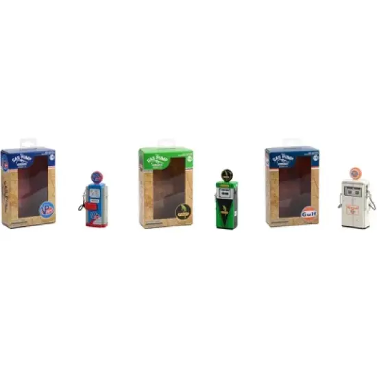 "Vintage Gas Pump" Set of 3 Pumps Series 13 1/18 Diecast Models by Greenlight image {2}