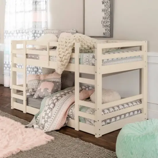 Twin Over Twin Indy Solid Wood Low Bunk Bed - Saracina Home image {7}
