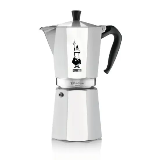 Bialetti Moka Espresso Maker 12 Cup: Aluminum Stovetop Moka Pot, Silver, Hand Wash, Ground Coffee, 96 oz Capacity image {4}
