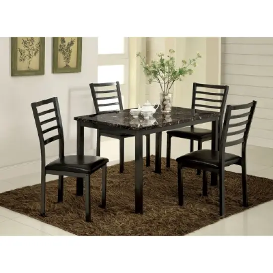 Larriston&nbsp;Triangular Open Shelf Counter Dining Table Black - HOMES: Inside + Out image {1}