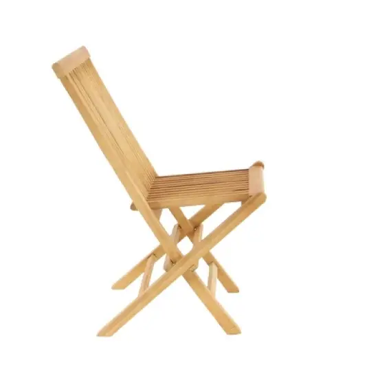 5pc Traditional Teak Wood Patio Dining Set - Brown - Olivia & May image {7}