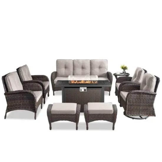 Gymojoy Sofa Chair with Propane Fire Pit Table Set image {2}