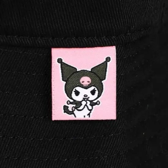 My Melody Kuromi Inspired Black unisex Bucket Hat with ears image {5}