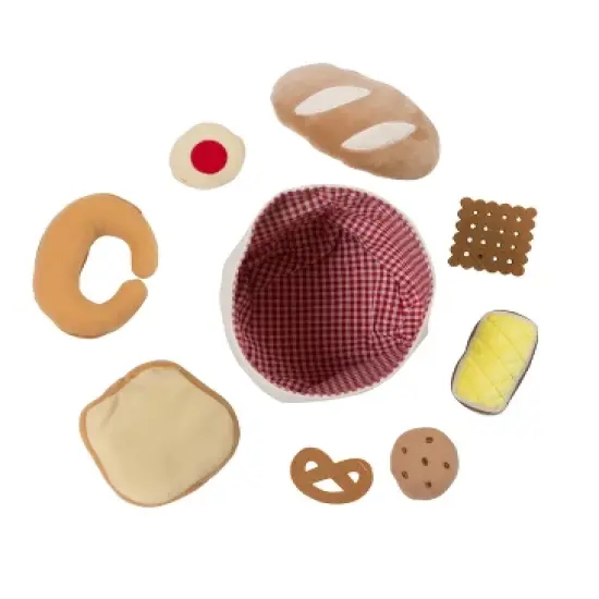 HearthSong 8 Piece Fabric Pretend-Play Food Basket with Soft Felt Baked Goods image {2}