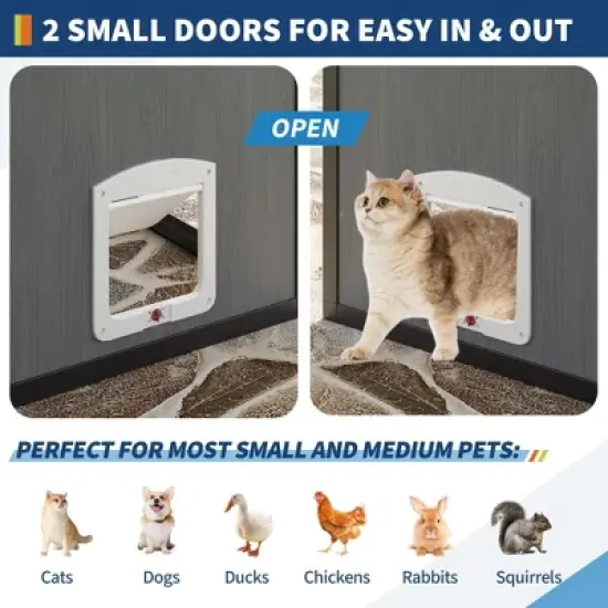 Extra Large Outdoor Catio - Weatherproof Aluminum Enclosure w/UV Roof, Side Door, Platforms & Walk-In Design for Multiple Cats image {3}