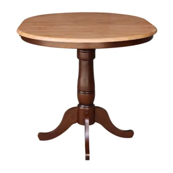36" Round Counter Height Dining Table with 12" Leaf - International Concepts image {3}
