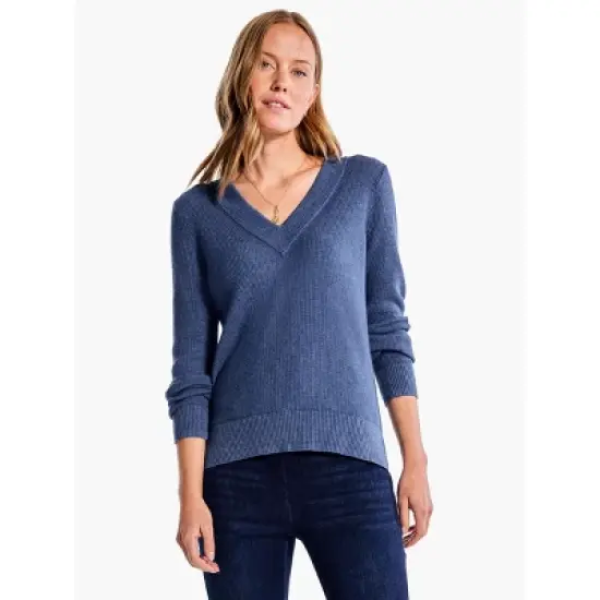 NIC + ZOE Waffle Stitch V-Neck Sweater image {1}