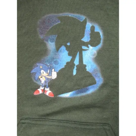 Sonic The Hedgehog Thumbs Up Sonic Shadow Youth Forest Green Sweatshirt image {1}