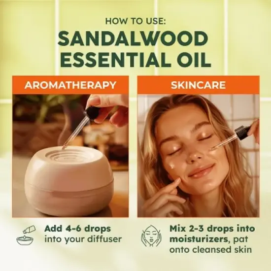 Sandalwood Essential Oil (4 Fl Oz / 118 ml) - KUKKA Sandalwood Oil image {1}