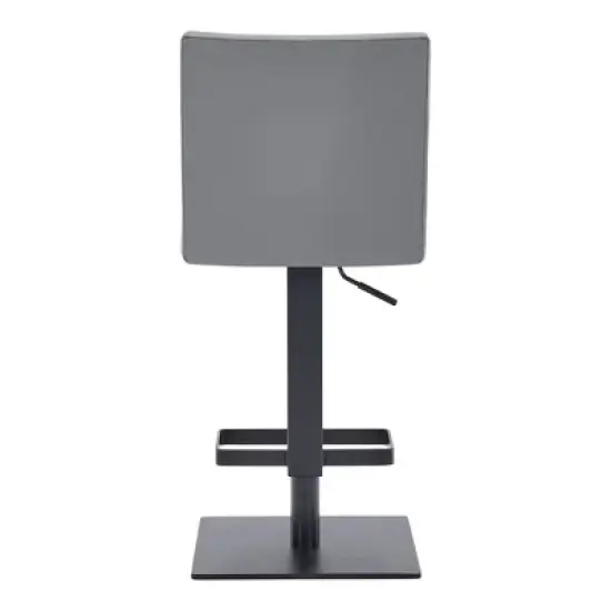 Legacy Adjustable Faux Leather Metal Swivel Barstool Gray/Black - Armen Living image {3}