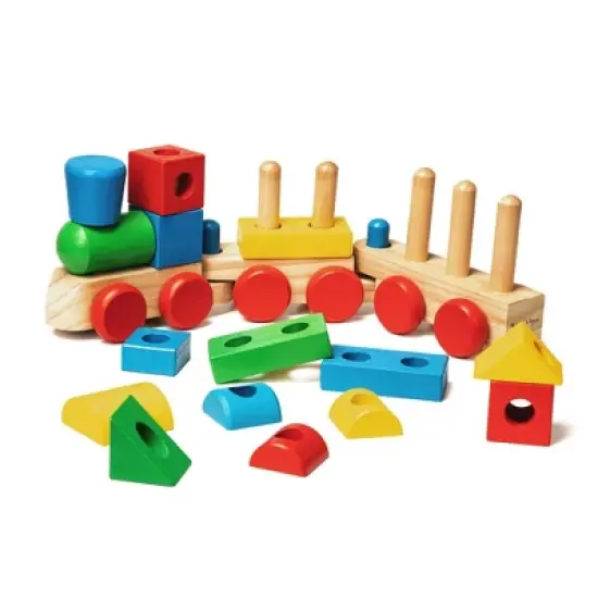 Melissa & Doug Stacking Train - Classic Wooden Toddler Toy (18pc) image {3}