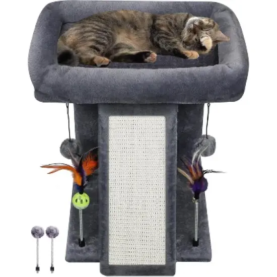 Cat Tree Tower with Cat Scratching Post for Indoor Cats, Activity Centre Climbing Tree with Scratching Board image {2}