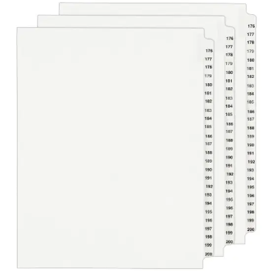 Avery Legal Exhibit Dividers, 176-200, Unpunched, 3 Sets (21861) image {6}
