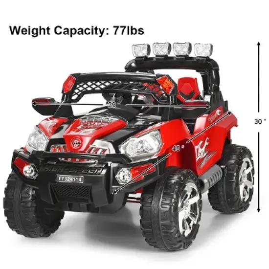 Costway 12V Kids Ride On Truck Car SUV MP3 RC Remote Control with LED Lights Music image {2}
