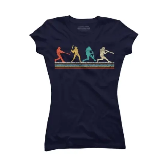 Junior's Design By Humans Vintage Distressed Baseball Swing By LuckyCharm99 T-Shirt image {4}