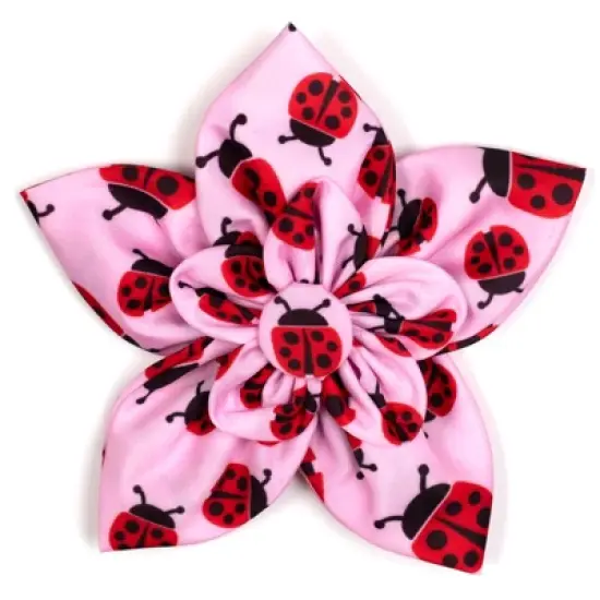 The Worthy Dog Ladybugs Flower Adjustable Collar Attachment Accessory image {1}
